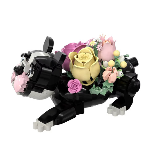 Moc bulldog francese fiori - bulldog,