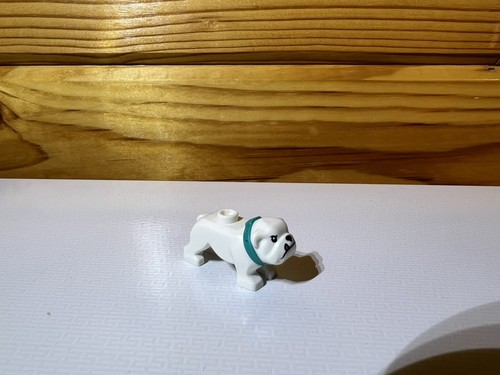 Lego bulldog white with - white, blue